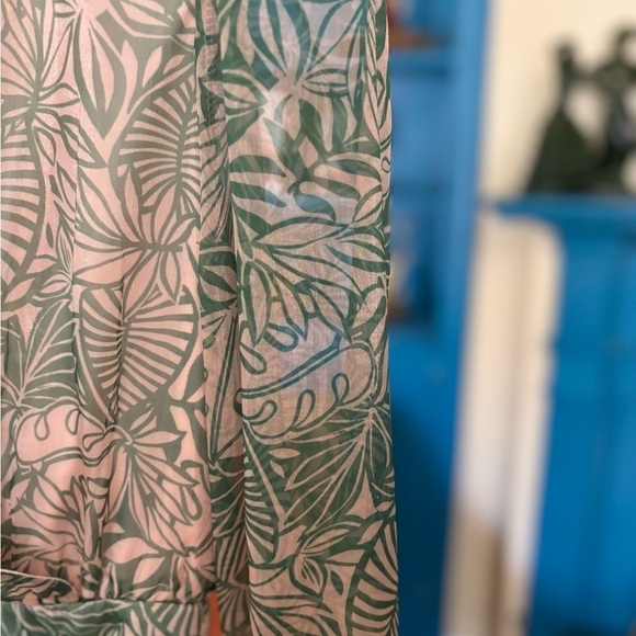 Green Beige Women’s Floral Dress - Picture 3 of 4